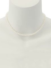 AllSaints Silver Tone Nellie Pearl Layered Statement Necklace - Image 4 of 4