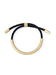 AllSaints Gold Tone Esta Tube Leather Slider Bracelet - Image 1 of 3