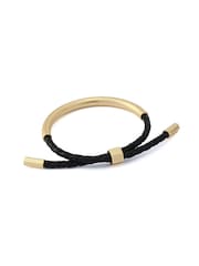 AllSaints Gold Tone Esta Tube Leather Slider Bracelet - Image 3 of 3