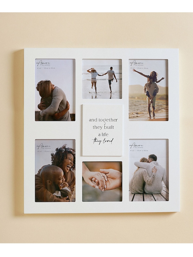 Widdop White Multi Aperture Photo Frame Together They Built - Image 1 of 7