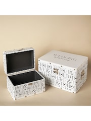 Widdop Set of 2 White Words Luggage Wedding Keepsakes - Image 2 of 8