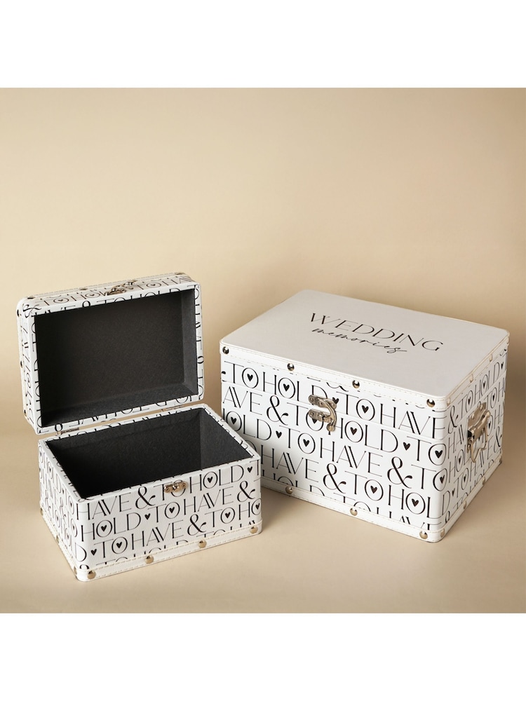 Widdop Set of 2 White Words Luggage Wedding Keepsakes - Image 2 of 8