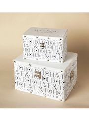 Widdop Set of 2 White Words Luggage Wedding Keepsakes - Image 3 of 8