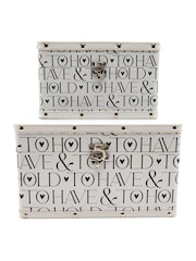 Widdop Set of 2 White Words Luggage Wedding Keepsakes - Image 4 of 8