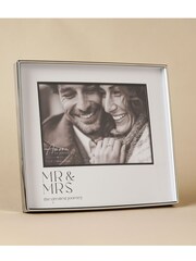 Widdop Silver Print Photo Frame 'Mr & Mrs' 7" x 5 - Image 1 of 6