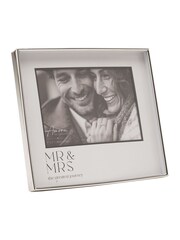 Widdop Silver Print Photo Frame 'Mr & Mrs' 7" x 5 - Image 3 of 6