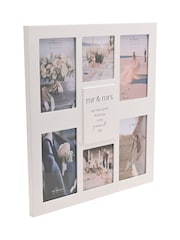 Widdop White Multi Aperture Photo Frame - Mr & Mrs - Image 2 of 7