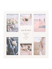 Widdop White Multi Aperture Photo Frame - Mr & Mrs - Image 3 of 7