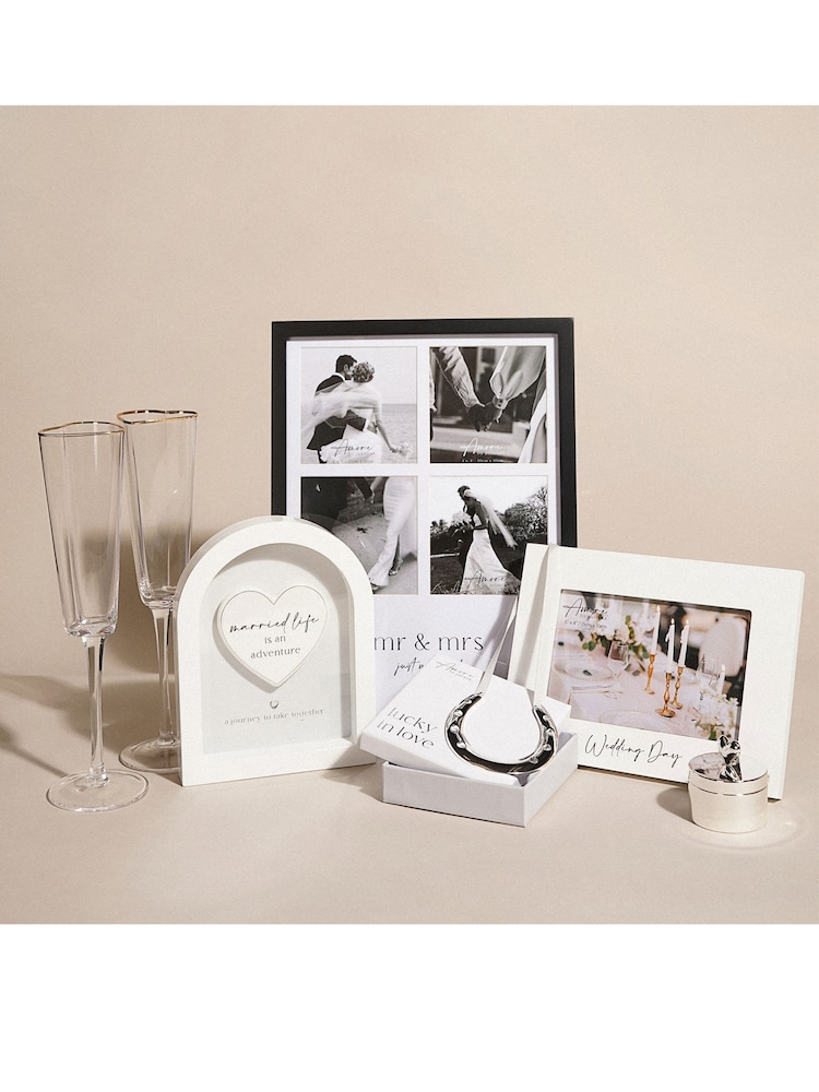 Widdop White Multi Aperture Photo Frame - Mr & Mrs - Image 7 of 7