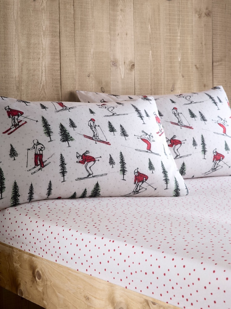 Fusion Cream Alpine Skier Bed Sheet - Image 1 of 3 Fusion Cream Alpine Skier Bed Sheet - Image 1 of 3