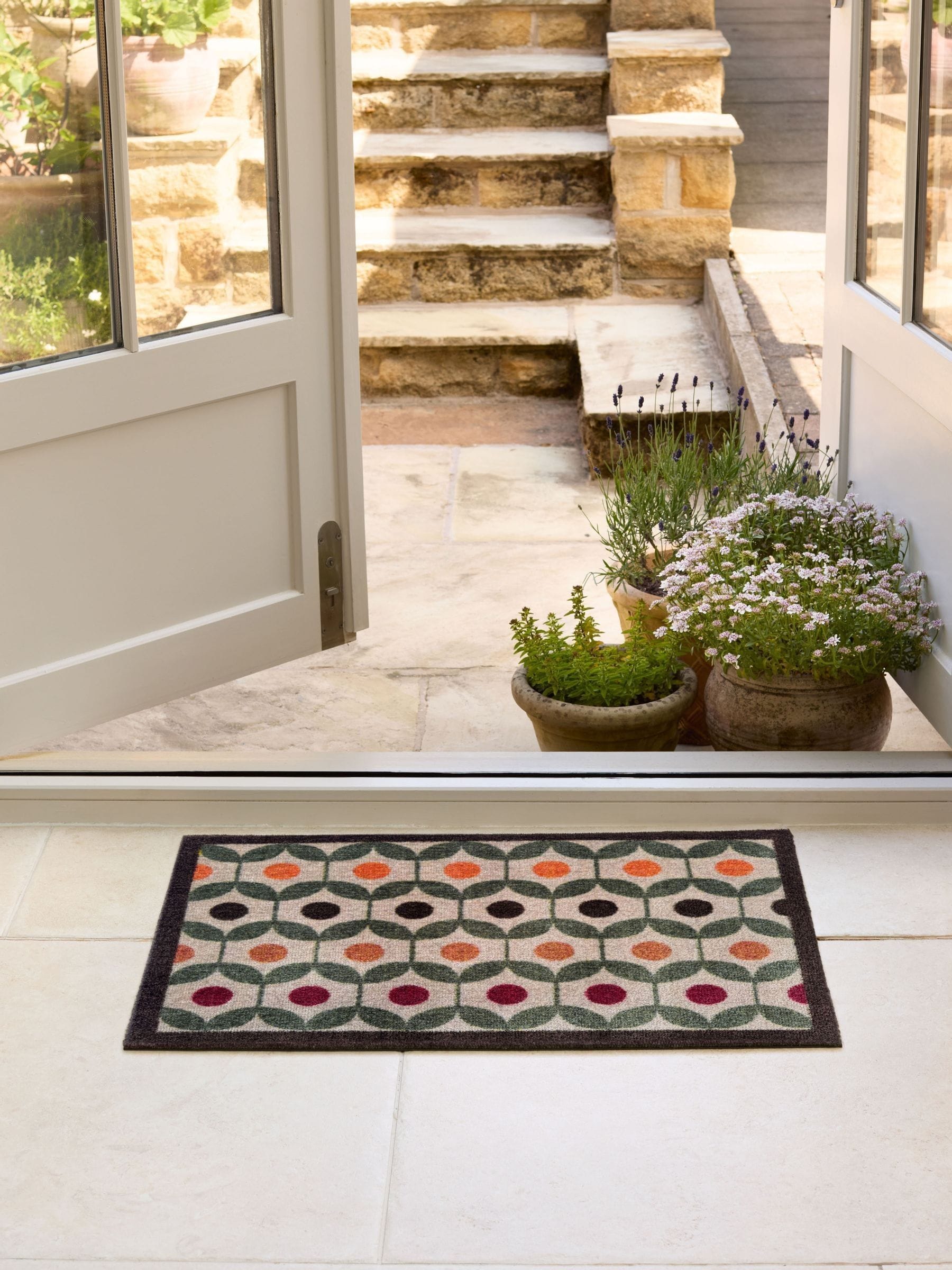 My Mat Green Retro Geo Earth Doormat