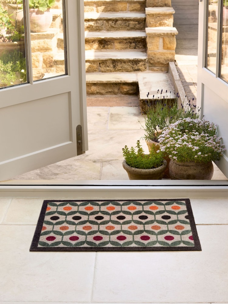 My Mat Green Retro Geo Earth Doormat - Image 1 of 3