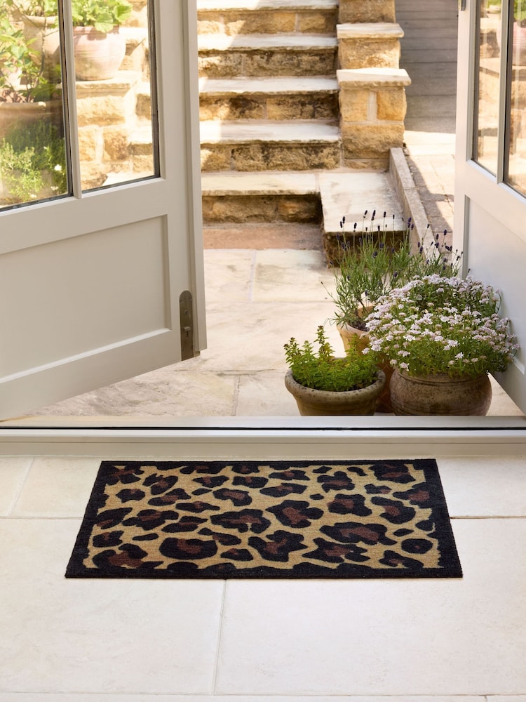 My Mat Brown Leopard Border Doormat - Image 1 of 3 My Mat Brown Leopard Border Doormat - Image 1 of 3