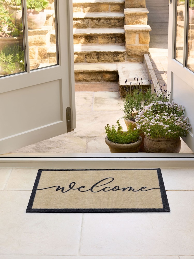 My Mat Brown Welcome Linear Doormat - Image 1 of 4 My Mat Brown Welcome Linear Doormat - Image 1 of 4