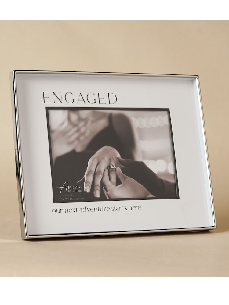 Widdop Silver Photo Frame 'Engaged' 7" x 5 - Image 1 of 6