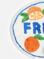 Oliver Bonas Orange Fresh Round Tufted Bath Mat - Image 3 of 3