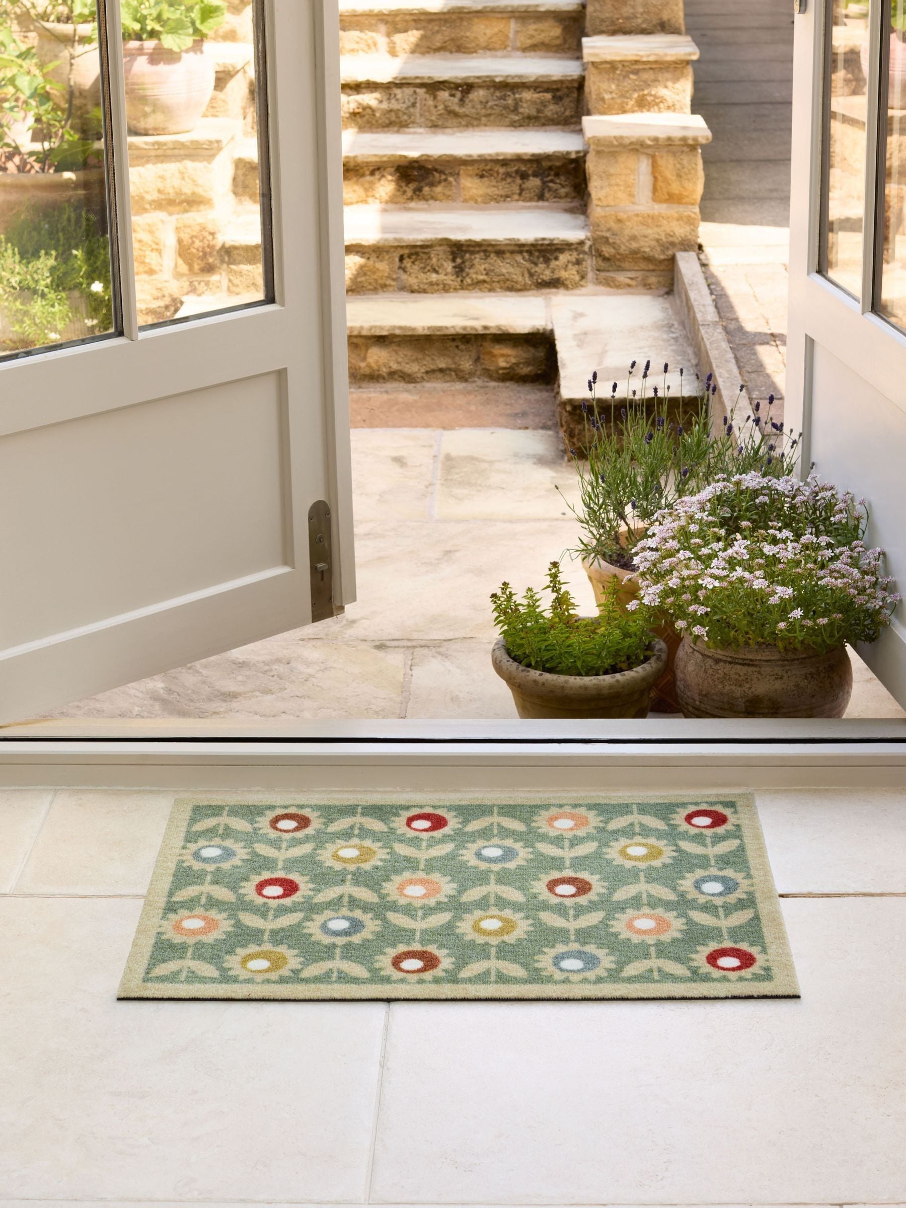 My Mat Green Multi Floral Doormat