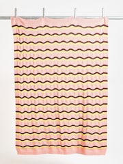 Oliver Bonas Pink Striped Knitted Throw - Image 2 of 6