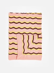 Oliver Bonas Pink Striped Knitted Throw - Image 5 of 6