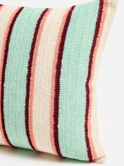 Oliver Bonas Blue Crochet Striped Cushion Cover 45x45cm - Image 3 of 6
