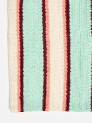 Oliver Bonas Blue Crochet Striped Cushion Cover 45x45cm - Image 5 of 6