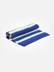 Oliver Bonas Blue Striped Knitted Throw - Image 1 of 6