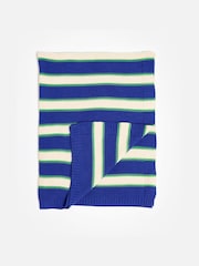 Oliver Bonas Blue Striped Knitted Throw - Image 5 of 6