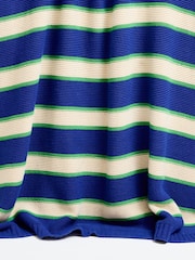 Oliver Bonas Blue Striped Knitted Throw - Image 6 of 6