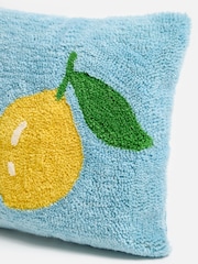 Oliver Bonas Blue Cherries Tufted Cushion Cover 45x45cm - Image 3 of 5