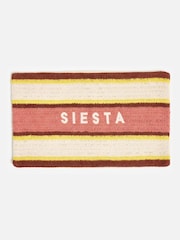 Oliver Bonas Pink Siesta Crochet Striped Cushion Cover 30x50 cm - Image 6 of 6