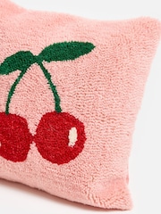 Oliver Bonas Pink Cherries Tufted Cushion Cover 45x45cm - Image 3 of 6