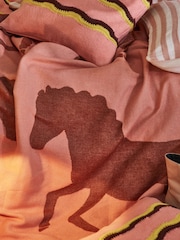 Oliver Bonas Pink Jacquard Horse Throw - Image 1 of 6