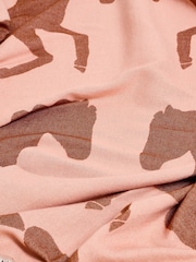 Oliver Bonas Pink Jacquard Horse Throw - Image 5 of 6