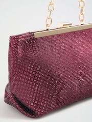 Lipsy Burgundy Red Sparkle Wing Frame Clutch Bag - Image 7 of 8