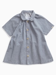 KIDLY by MORI Soft Denim Stripe Shirt Dress - Imagen 1 de 1