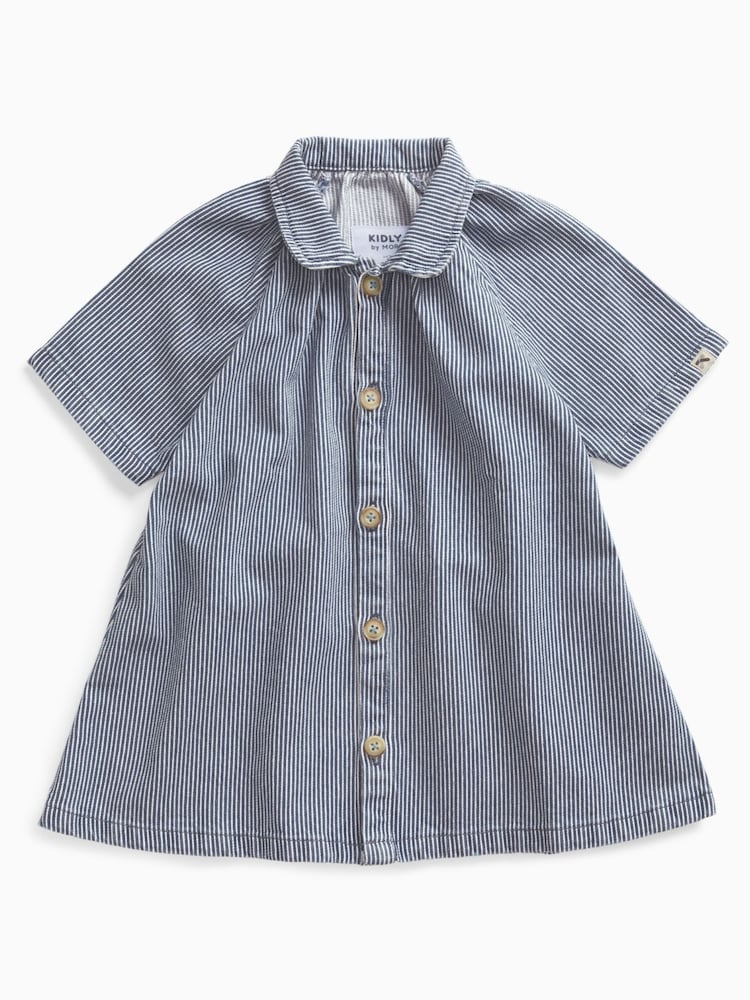 KIDLY by MORI Soft Denim Stripe Shirt Dress - Imagen 1 de 1