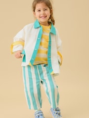 KIDLY by MORI Soft Cotton Wide Stripe Trousers - Imagen 1 de 6