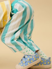 KIDLY by MORI Soft Cotton Wide Stripe Trousers - Imagen 4 de 6