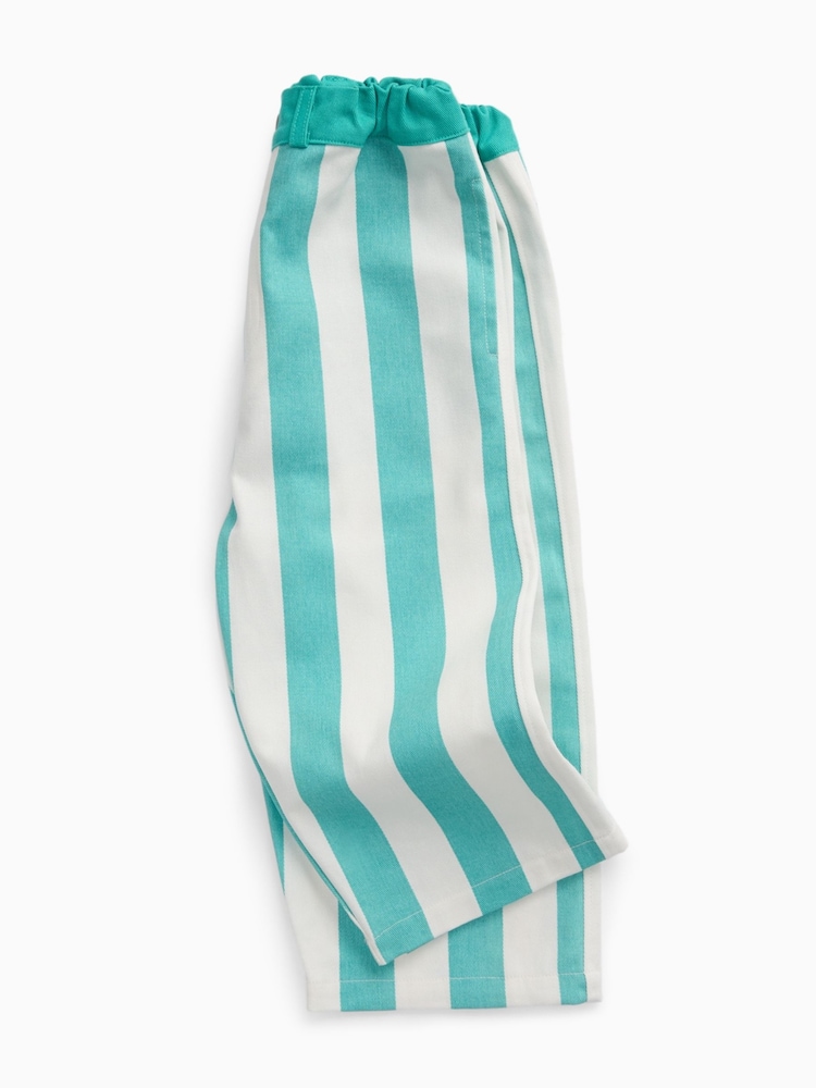 KIDLY by MORI Soft Cotton Wide Stripe Trousers - Imagen 6 de 6