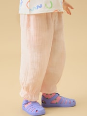KIDLY by MORI Pink Soft Cotton Muslin Trousers - Image 1 of 5