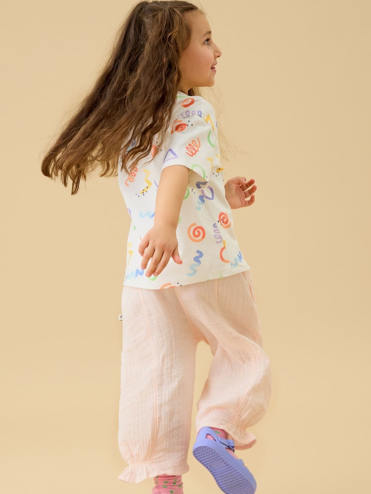 KIDLY by MORI Pink Soft Cotton Muslin Trousers - Image 2 of 5