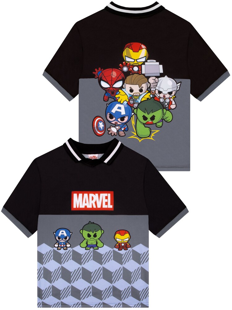 Character Grey Marvel Avengers Iron Captain America And Spider-Man Football Shirt - Image 1 of 16