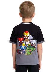 Character Grey Marvel Avengers Iron Captain America And Spider-Man Football Shirt - Image 3 of 16