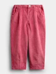 JoJo Maman Bébé Berry Pink Cord Heart Pocket Barrel Leg Trousers - Image 1 of 4