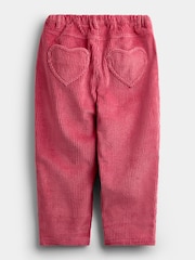 JoJo Maman Bébé Berry Pink Cord Heart Pocket Barrel Leg Trousers - Image 2 of 4