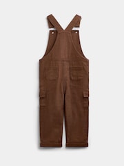 JoJo Maman Bébé Brown Stripe Top & Twill Dungaree Set - Image 5 of 5