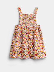 JoJo Maman Bébé Rust Orange Ditsy Floral Cord Smocked Pinny & Body Set - Image 4 of 6
