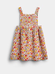 JoJo Maman Bébé Rust Orange Ditsy Floral Cord Smocked Pinny & Body Set - Image 5 of 6