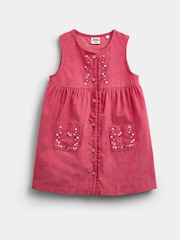 JoJo Maman Bébé Naxışlı Şnurlu Pinafore dress və blouses Set - 7şəkildən 4 şəkil