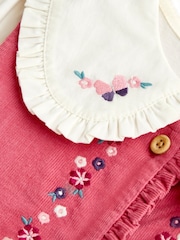 JoJo Maman Bébé Naxışlı Şnurlu Pinafore dress və blouses Set - 7şəkildən 7 şəkil
